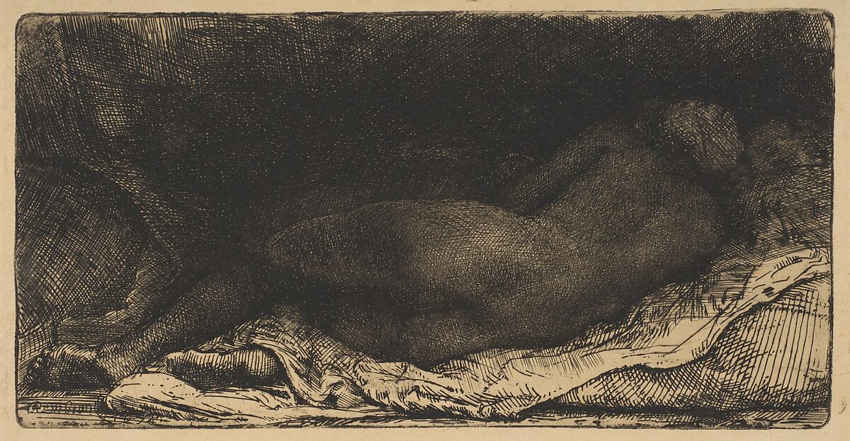 Reclining Female Nude by Rembrandt van Rijn