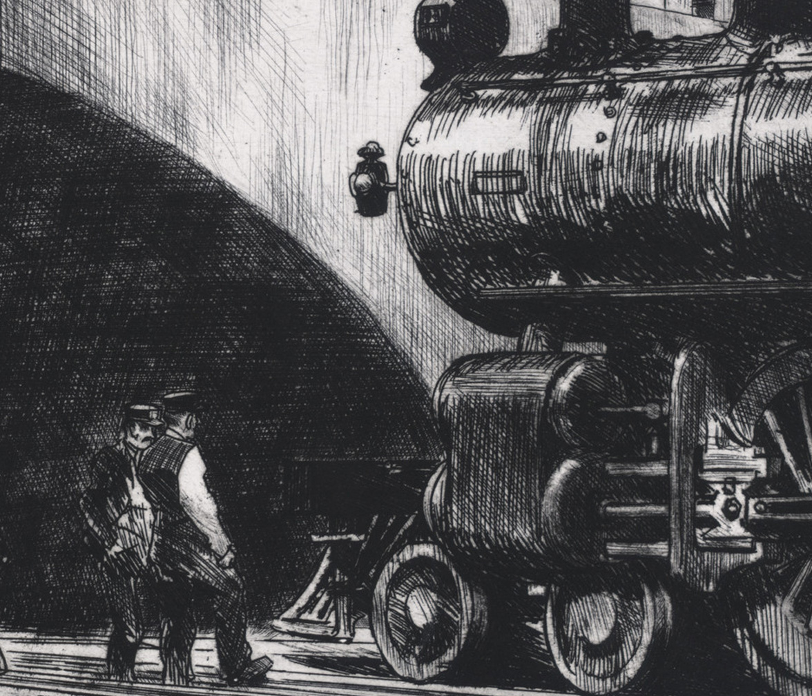 "The Locomotive" etching by Edward Hopper